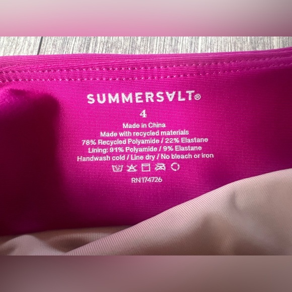 Summersalt The Sailor One Piece Pink w Orange Accent Swimsuit. Size 4 NWOT! - Picture 9 of 11